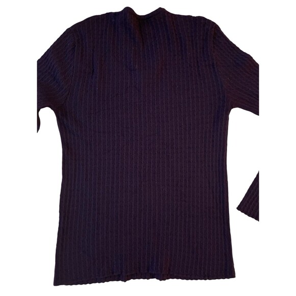 Vintage R&R Casuals Sweater L Purple Ribbed Knit 100% Merino Wool Made in Italy - Picture 3 of 6